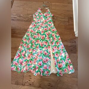 ASTR The Label Floral Halter Maxi Dress | Open Back | Size M